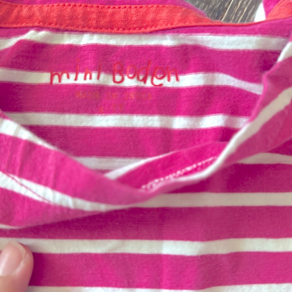 Mini Boden Pink Striped Jungle Dress - Picture 4 of 5
